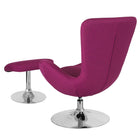 Flash Furniture - Chaise de réception auxiliaire de la série Egg en tissu magenta avec pouf-Appuis-Bras courbés intégrés