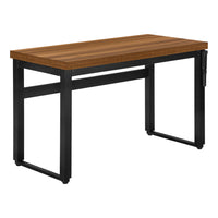 Monarch Specialties - 7675 Bureau 48 po L - Hauteur Adjustable Noyer/Metal Noir-Peut être utilisé comme bureau d'ordinateur ou table d'écriture, ce bureau pour travailler debout est parfait pour les espaces limités et peut être ajusté de 29,5 pouces à 48 pouces de hauteur.