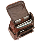 Mancini - Sac à dos pour portable 15,6 po et tablette - 12po x 6po x 15po - Brun-Compartiment principal zippé