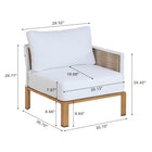 Manhattan Comfort - Ensemble de conversation de patio moderne Vine 4 pièces - Crème - Lot de 4-Cadre en acier résistant à la rouille parfait pour l'extérieur