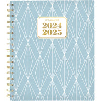 AT-A-GLANCE - Agenda scolaire hebdomadaire/mensuel BADGE géométrique 2024-2025 - 6 7/8 po x 8 3/4 po - bleu - bilingue -Couverture en poly imprimée d'un joli motif floral durable et résistant à l'eau