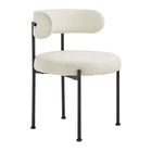 Modway - Albie Tissu Boucle Chaises de salle à manger Ensemble de 2 - Noir ivoire-Capacité de poids : 330 lb.