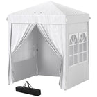 Outsunny - Tente auvent pliante 6.7 pi l x 6.7 pi L - Parois latérales - Sac de transport - Blanc-Le design pop-up permet une installation et un démontage rapides