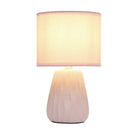 Simple Designs - Mini lampe de table texturée - rose clair avec abat-jour assorti-Assemblage et utilisation: Le produit est livré assemblé et il suffit de fixer l'abat-jour à la base avec un écrou à douille fourni avant utilisation