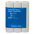 Papier hygiénique Baseline, rouleau double, paquet de 12-Papier hygiénique 2 plis doux et brillant