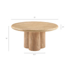 Modway - Tori Rond de 31 pouces Terrasse extérieure Béton Table à manger - Travertin-Finition inspirée du bois