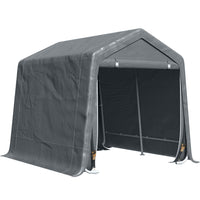 Outsunny - Tente de stockage de jardin 9,2 'x 7,9', abri à vélos robuste, gris foncé-Conception spacieuse, idéale pour garder au sec votre voiture, votre vélo ou d'autres pièces 