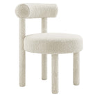 Modway - Toulouse Tissu Boucle Chaise à manger - Ivoire - Ensemble de 2-Limite de poids : 330 lb