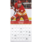DateWorks - Calendrier Mural 16 Mois 2025 des Flames de Calgary - 12 po x 12 po - Bilingue-13 images de haute qualité imprimées sur du papier Premium.