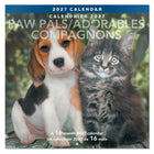 Mead - Calendrier décoratif Copains à pattes 2027, 12 po x 12 po, bilingue-Affiche des images touchantes d’animaux de compagnie et de fidèles compagnons
