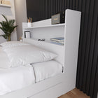 Nexera - Tête de lit de rangement Hunter Queen, Blanc-5