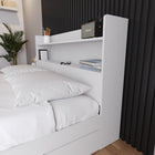 Nexera - Tête de lit de rangement Hunter Queen, Blanc-5