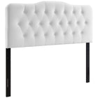 Modway - Annabel Touffe de diamant Performance Velvet Tête de lit complète, Blanc-Tête de lit complète luxueuse
