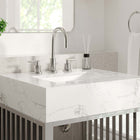Modway - Gridiron 24" Vanette de salle de bain - Argent blanc-Acier inoxydable