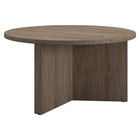 Hudson&Canal - Table basse ronde Anders de 81 cm de large par - Chêne gris vieilli-Le plateau de table a une capacité de poids de 50 lb