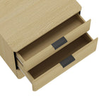 Manhattan Comfort - Lot de 2 tables de chevet modernes Payton 26" - Chêne naturel et noir-Conçu avec des coins lisses et arrondis et une silhouette minimaliste pour une allure à la fois moderne et classique