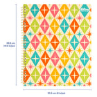 Hilroy - Cahier Mid Century – 10 1/2 po H x 8 po l – 160 pages – Motif diamant-84 pages / 40 feuilles