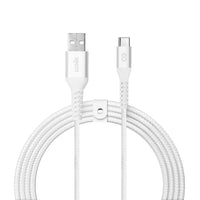 LOGiiX - Vibrance Braid 1,2M USB-A vers USB-C - Blanc-Câble USB-A vers USB-C de 1,2 m (*3,94 pi) pour charger et synchroniser les appareils USB-C.