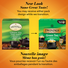 Twinings - Sachets de thé vert pur - paquet de 50-Offre une tasse nette et rafraîchissante avec une couleur jaune miel éclatante