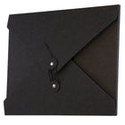 JAM Paper - Portefeuille Kraft à Boutons et Attaches à Cordes Moyen - 9 1/2 x 12 x 1/4 - Noir Recyclé-Quantité : Vendu à l'unité