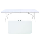 Homy Casa - Table pliante portable de 8 pi pour intérieur et extérieur, camping - Blanc-Le format de 8 pi offre plus d’espace aux groupes