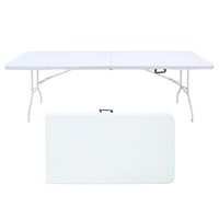 Homy Casa - Table pliante portable de 8 pi pour intérieur et extérieur, camping - Blanc-Le format de 8 pi offre plus d’espace aux groupes