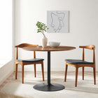 Modway - Amuse 40 po Table à manger, Noyer noir-Socle métallique résistant aux éclats