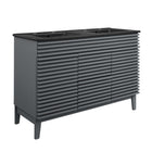 Modway - Render 48" Meuble de salle de bain à double lavabo - Gris Noir-Vanité moderne du milieu du siècle