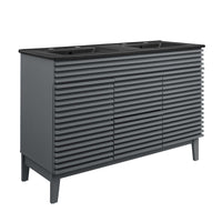 Modway - Render 48" Meuble de salle de bain à double lavabo - Gris Noir-Vanité moderne du milieu du siècle