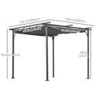 Outsunny - auvent de pergola rétractable extérieur - 10 pi x 10 pi - gris-Auvent équipé de trous de drainage pour l'évacuation de l'eau 