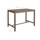 Modway - Eleni 5 pièces Terrasse extérieure Bois de teck Bar Set - Gris silex vieilli-Table à lattes de 56 pouces