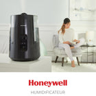 Honeywell - Humidificateur à vapeur froide + vapeur tiède Double Confort-Affichage numérique : indique le taux d’humidité actuel