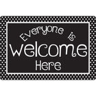 Ashley Productions - Smart Poly Tapis de souris pour ordinateur - 8" x 10" - Tout le monde est le bienvenu ici - Points NB - Paquet de 6-Dites bonjour à un regain de motivation à chaque fois que vous cliquez et faites défiler.