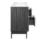 Modway - Render 48" Meuble de salle de bain à double lavabo - Blanc charbon-Bassin à double évier en céramique