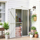 Outsunny - Remise de rangement extérieure 4 pi x 1,3 pi, avec étagère, gris clair-Comprend une étagère de 44,5 po pouvant supporter jusqu'à 33 lb pour un rangement organisé des outils
