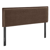 Modway - Camille Mélange de lin rembourré Tête de lit King Size - Cacao-Mélange de lin tissé