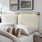 Modway - Anela Fixé au mur Chenille recouverte Tête de lit complète, Crème naturelle-Sangles velcro