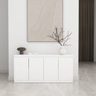 Manhattan Comfort - Buffet moderne Griffin 62" à 4 portes - Blanc-Recommandé pour les téléviseurs jusqu'à 60 pouces