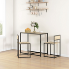 HOMCOM - Ensemble de salle à manger industriel 3 pièces pour petits espaces - chêne-Son design moderne et élégant lui permet de s'intégrer à tout type de décoration