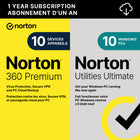 Norton - 360 Premium avec Utilities Ultimage logiciel antivirus - 10 appareils - abonnement d'un an [téléchargement]-Une adresse e-mail valide doit être fournie lors du paiement