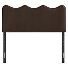 Modway - Athena Velours de performance résistant aux taches Tête de lit King Size, Marron chocolat-Quatre positions de montage ajustables