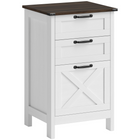 HOMCOM - Classeur vertical à 3 tiroirs avec coulisses silencieuses - blanc vieilli-Le design rustique de style ferme met en valeur la décoration du bureau à domicile 