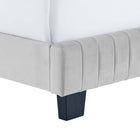 Modway - Celine Chenal Touffé Performance Velvet Lit plein, Gris clair-Pieds en bois massif