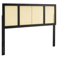 Modway - Delmare Canne Tête de lit King, Noir-Tête de lit King Wood