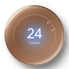 Google - Nest Learning Thermostat (4th gen) avec capteur de température Nest (2e génération) - Or Poli-La Climatisation naturelle est développée pour analyser les incidences de la température extérieure sur votre domicile (comme lorsqu'il se réchauffe quand il fait beau)1. Elle coupe ensuite votre système en conséquence pour vous aider à réaliser des économies