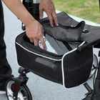 HOMCOM - Déambulateur pliant avec grand siège, dossier et sac - noir-Freins à main doubles et grandes roues pour une conduite fluide et sûre 