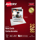 Avery - Cartes de notes blanches, 4 1/4 po x 5 1/2 po, jet d'encre, paq./30 (03268) -Cartes à imprimer soi-même épaisses et personnalisables offrant une qualité d'impression sensationnelle et d'aspect professionnel