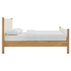 Modway - Maven Grandeur nature Boucle Tapis Lit de plateforme, Feather Oak-Support en lattes de bois