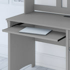 Bush Furniture Salinas – Bureau d'ordinateur avec niche - gris Cape Cod (MY72308-03)-L'armoire de rangement verticale et le tiroir permettent de garder les fournitures et les ustensiles à proximité