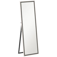 HOMCOM - Miroir pleine longueur sur pied à poser contre le mur - 21 po l x 64 po H - gris-Grand miroir de 64 po x 21 po (162,6 x 53,3 cm) offrant une réflexion complète du corps entier 